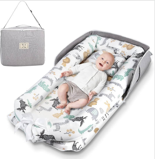 Kidspark Baby Lounger Cover Adjustable Baby Nest Cover for Co Sleeping, Ultra Soft 100% Cotton Baby Bed Cover Perfect for Traveling and Napping