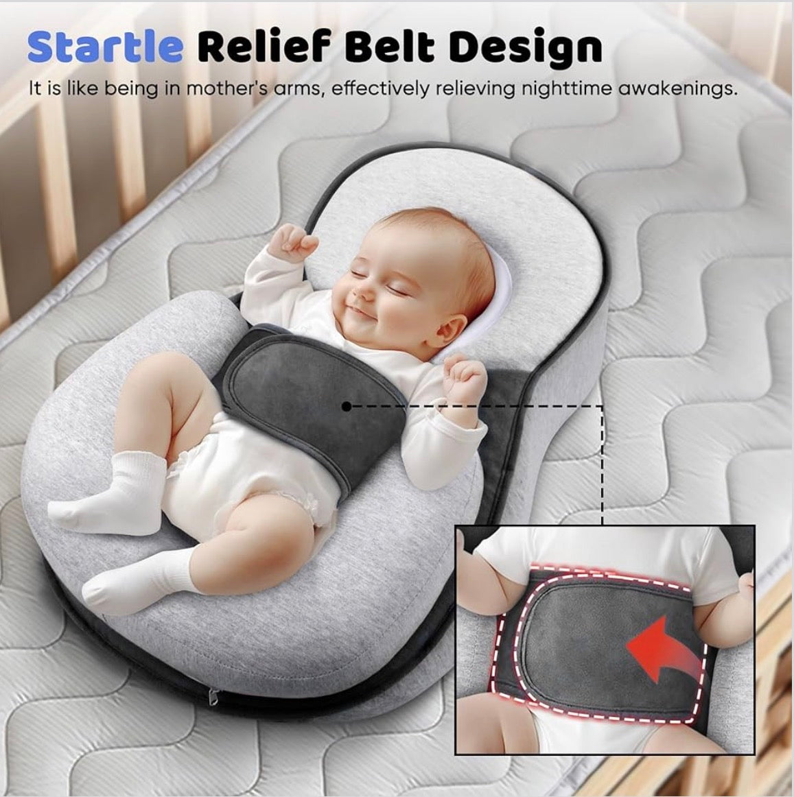 Kidspark Dream Nest baby bed: relieves colic | painful gas and acid reflux | 15° inclination recommended by pediatricians
