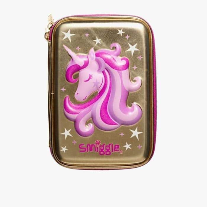 Smiggle embossed large pencil case (girls) - Kidspark