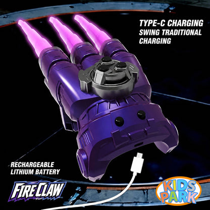 Retractable Firewolf Claw Toy with Spinning Spark Colorful Light Battle Toy