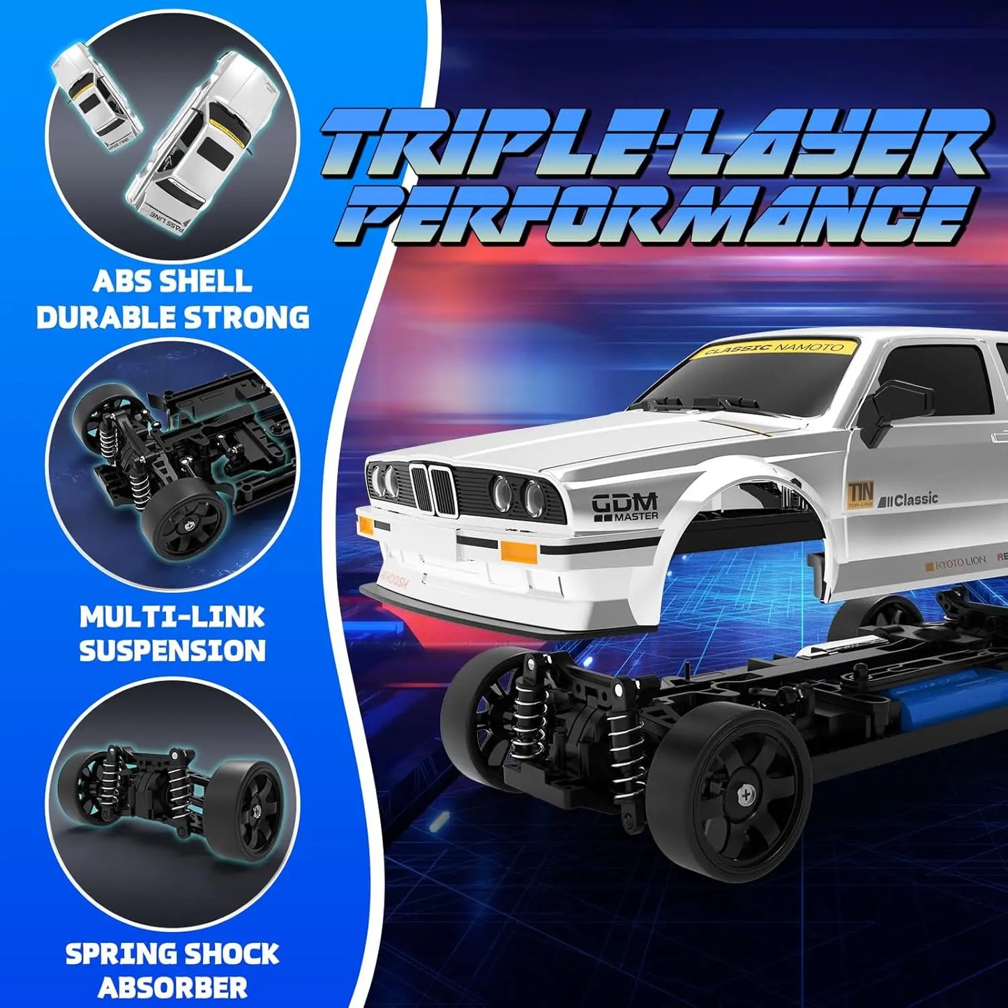 Whoosh metal RC car ( BMW E30 RTR )  |1 : 16 | Gyro | 4WD | Drift | 50km/H