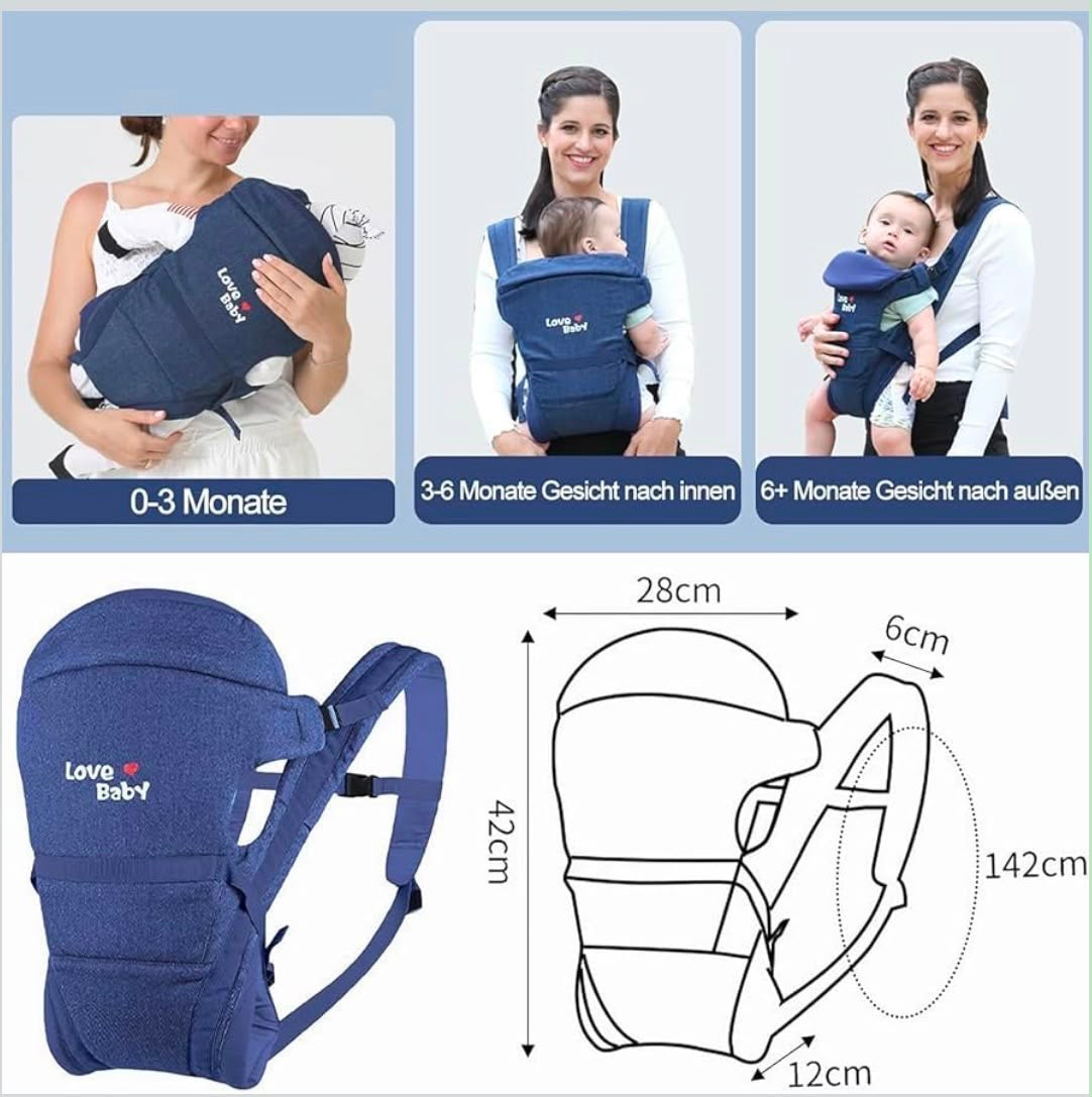 KidSpark XL premium baby carrier | 6 seat positions | premium feel