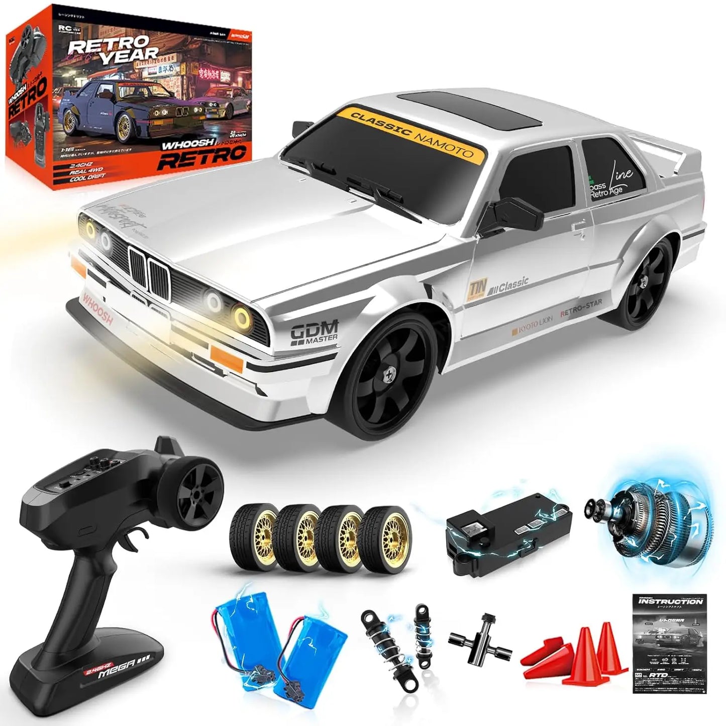 Whoosh metal RC car ( BMW E30 RTR )  |1 : 16 | Gyro | 4WD | Drift | 50km/H