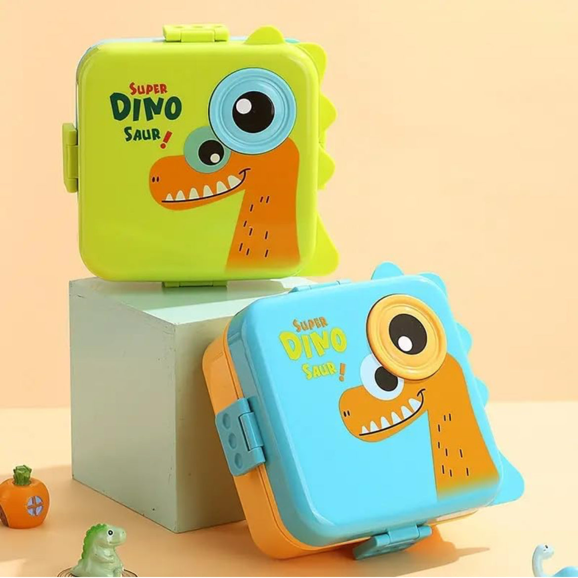 3D Dino plastic 5 compartment, leak-proof,800 ml lunchbox (BPA FREE)