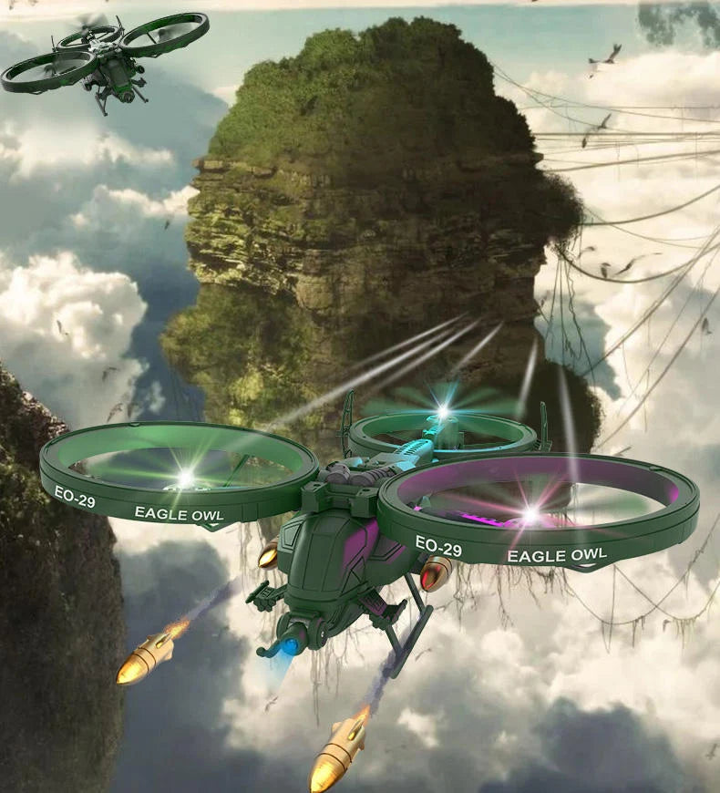 EO-29 Eagle Owl 6-Channel Fighter RC Drone with LED Lights