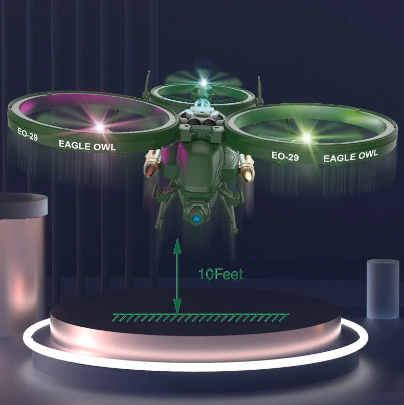 EO-29 Eagle Owl 6-Channel Fighter RC Drone with LED Lights
