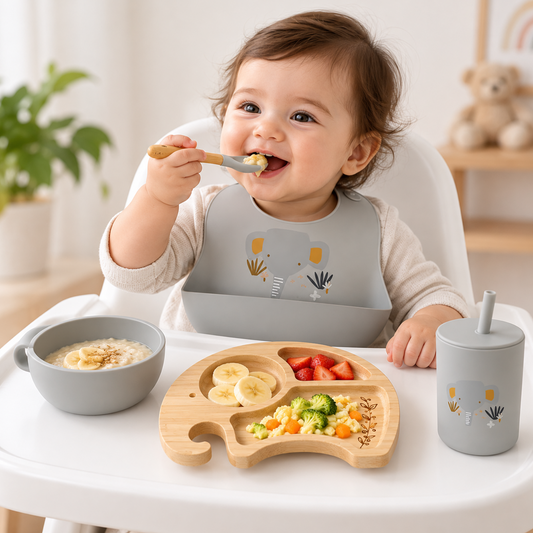 Elephant Bamboo Suction Set – Safe, Eco-Friendly Baby Feeding Essentials