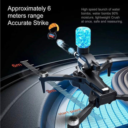 K11 MAX Folding Brushless Drone 3-Len Optical Flow RC Aircraft Aerial Photo Quadcopter Toy with Water Blaster Launch, Single Battery