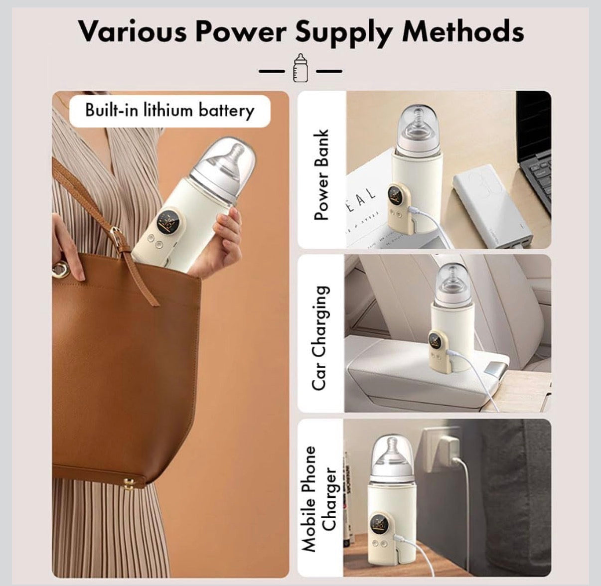 Portable Baby Bottle Warmer | type C | 6000 mah | LED