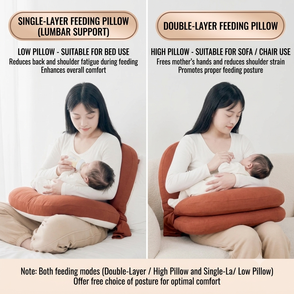 Kidspark 6-in-1 Multifunctional Baby Nursing Pillow | Free Hands | Inclined to Prevent Spitting Up and Regurgitation | Newborn Feeding Pillow
