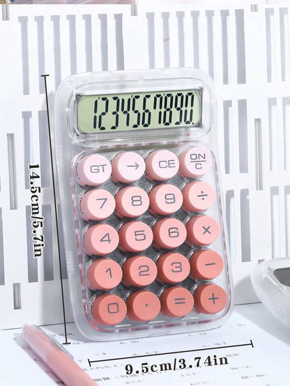 Transparent calculator, mechanical, electrical, aesthetic