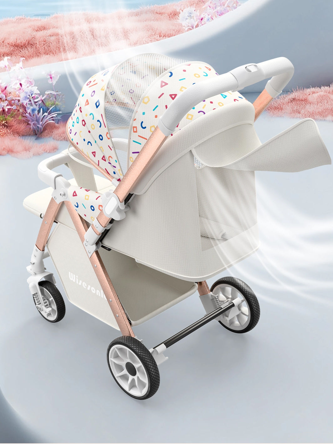 Kidspark Wisesonle stroller| High-view reversible seat | Storage | no bumps wheels | One click fold | Max ventilation