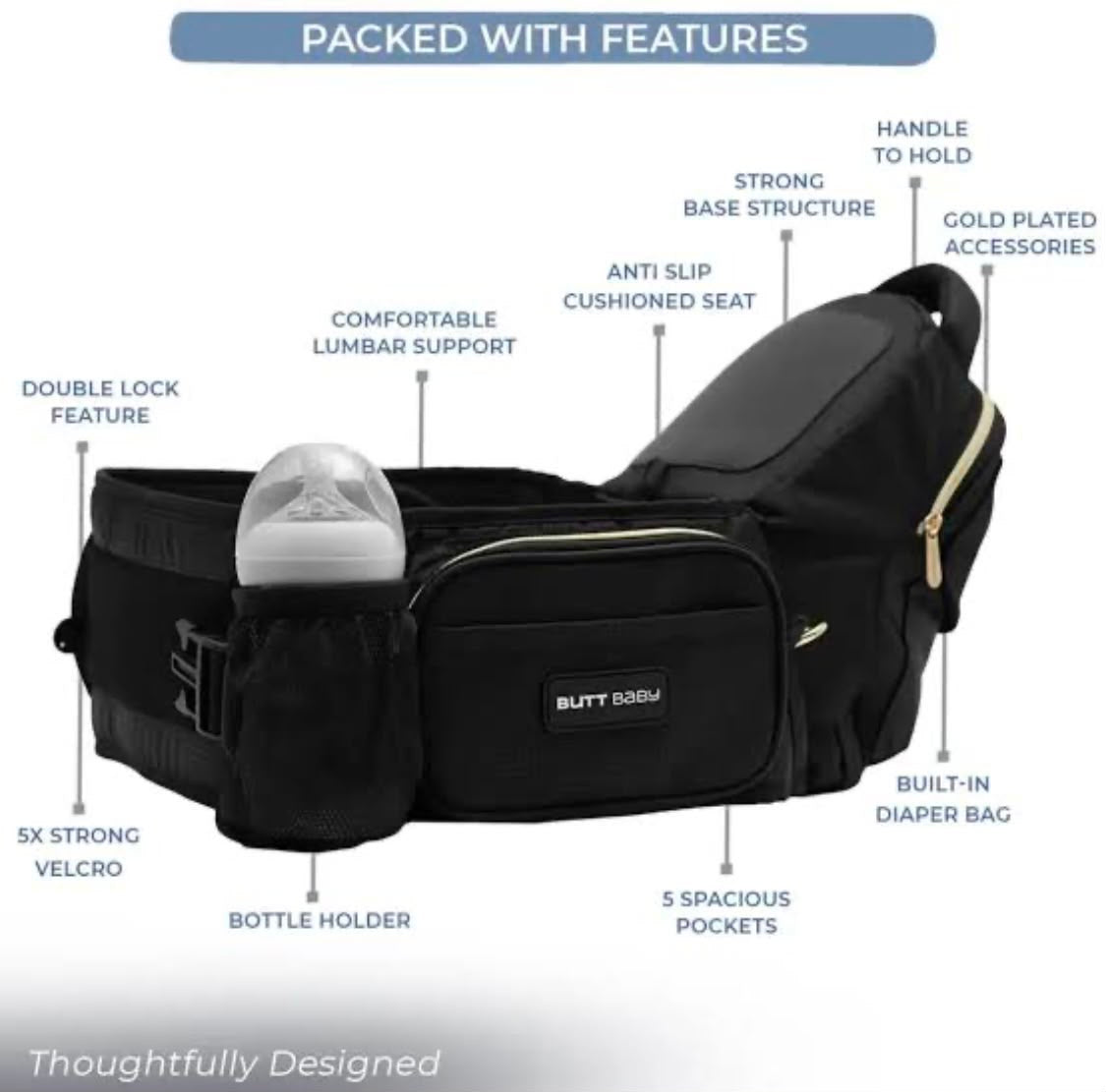 Kidspark up and away carrier | bottle holder | ergonomic 30‘ sit