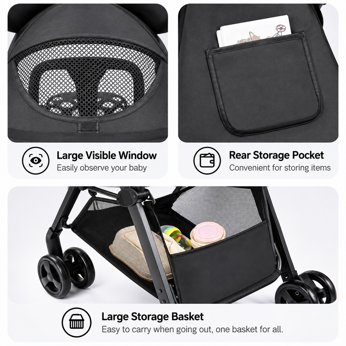 Kidspark Bunny buddy stroller  | Lightweight | Travel friendly | one Click fold | 5 point safety
