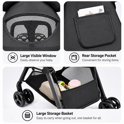 Kidspark Bunny buddy stroller  | Lightweight | Travel friendly | one Click fold | 5 point safety