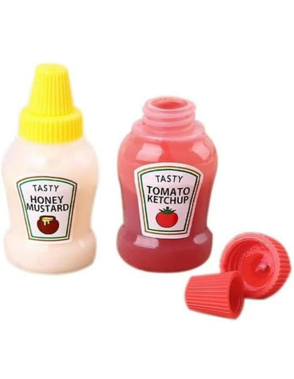 Mini ketchup bottles,25 ml refillable, cute best for tiffins and travel (set of 2)