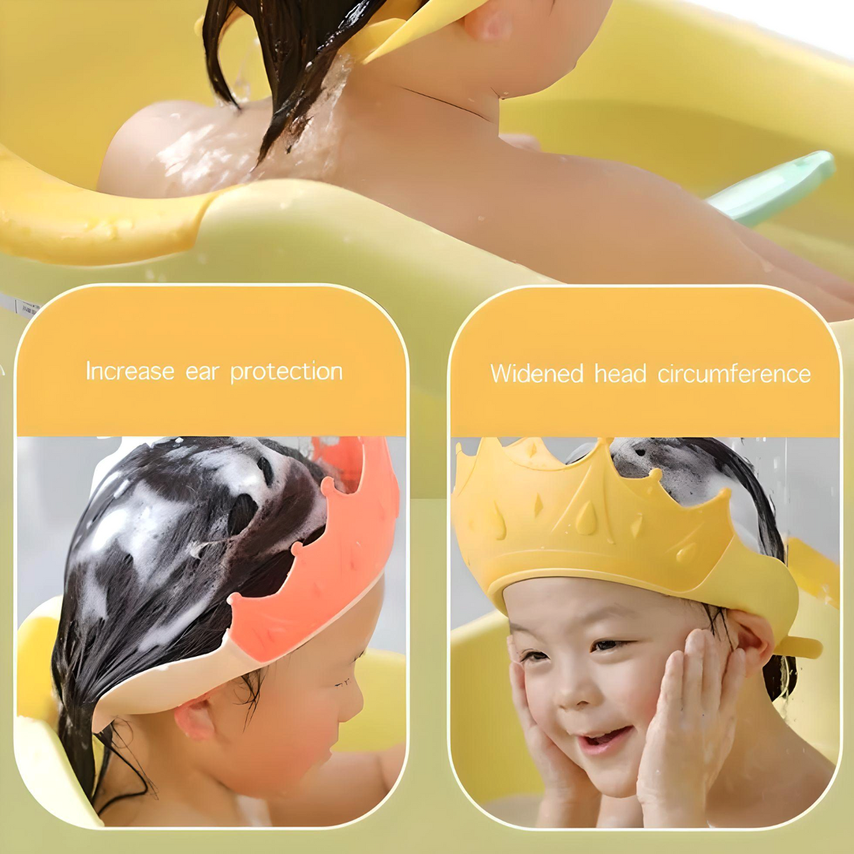 Crown baby shower cap | haircut | adjustable