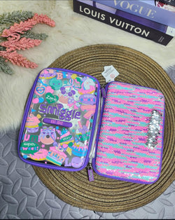 Smiggle embossed large pencil case (girls) - Kidspark