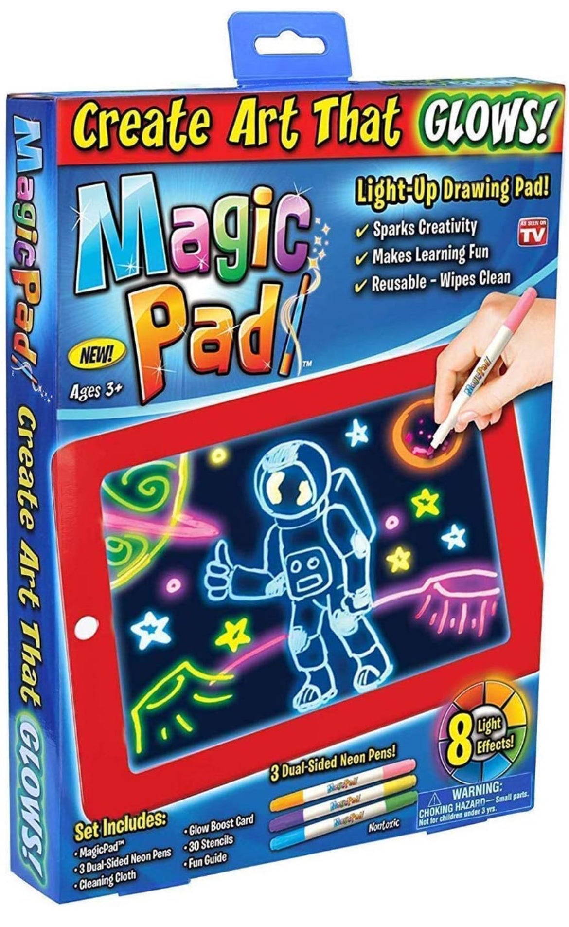 Light up! LED Drawing pad tablet, glow in the dark - Kidspark