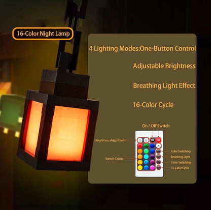 Minecraft detachable hanging lamp | 16 colour LED