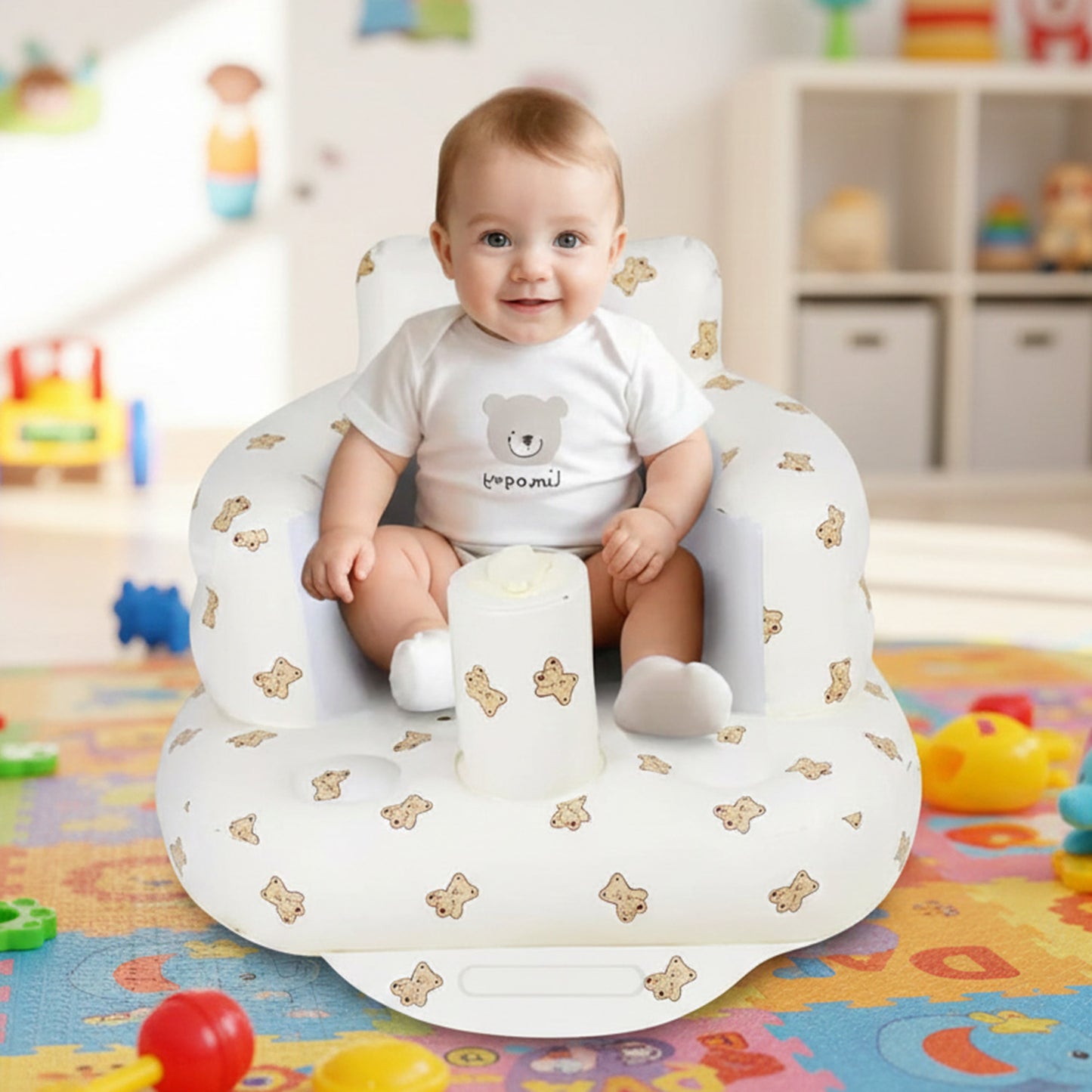 Premium Infant Sofa for Safe & Supported Sitting | Inflatable | Pediatrician-Backed Baby Sofa