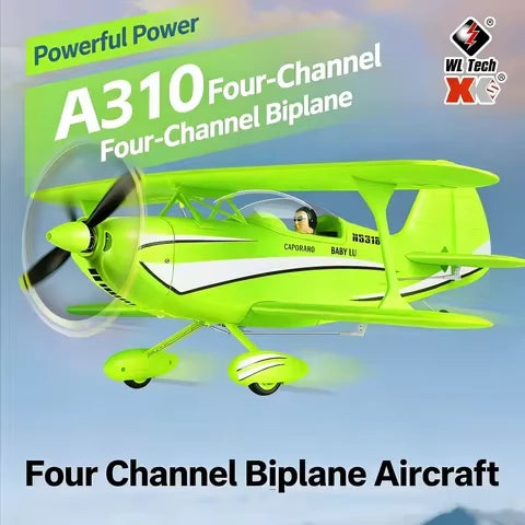 WLtoys A310 Beech D17S RC Airplane 4CH Brushless 3D/6G with 6-Axis Gyro – 1 Battery