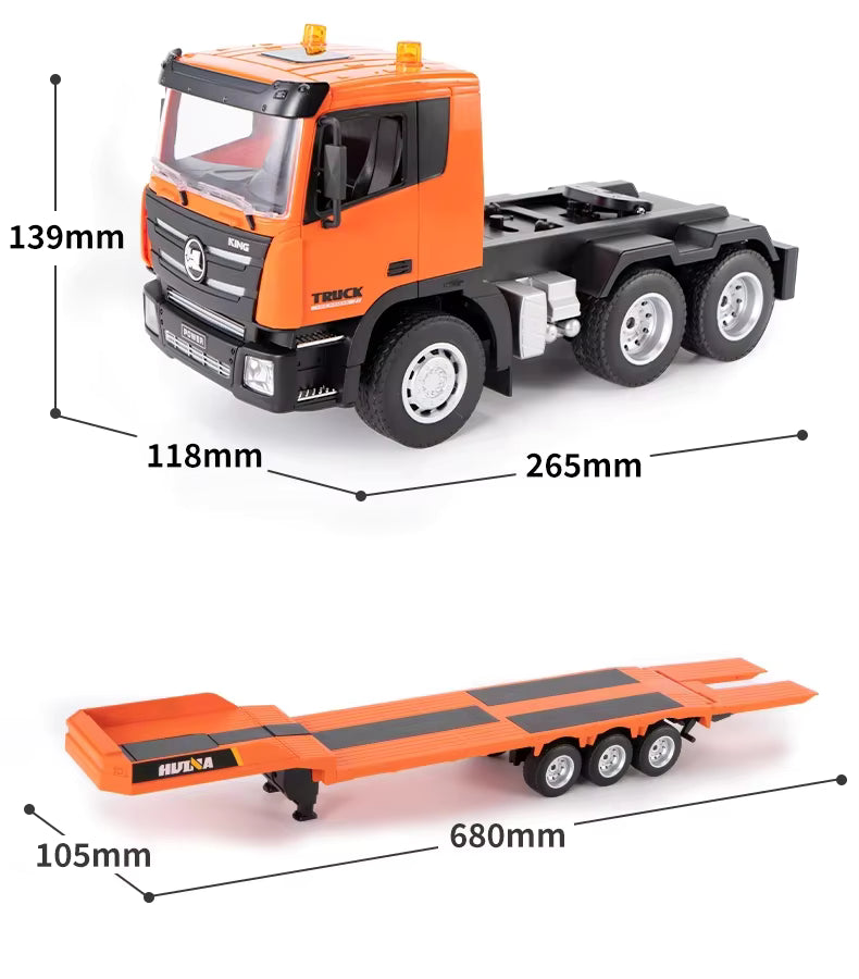 Huina 1319 1:24 RC Tractor Truck with Flatbed Trailer & Excavator 9CH