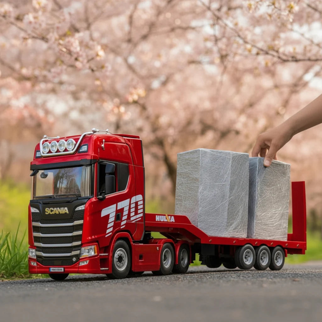 Huina 1501A 770S 1:18 RC Tractor Truck with Flatbed Trailer