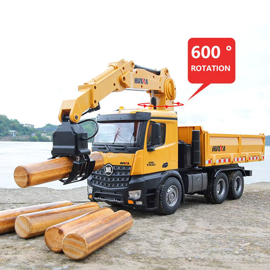 HUINA 1538 1:14 RC Dump Truck with Alloy Timber Grabber 26CH