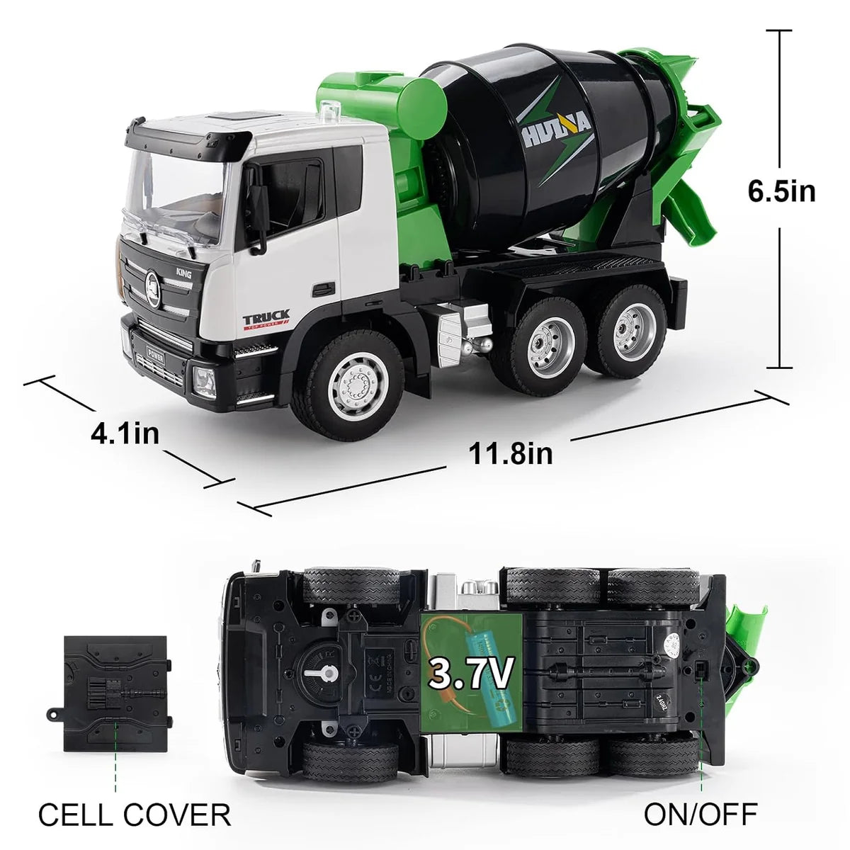 Huina 657 1:18 RC Cement Mixer Truck 9CH