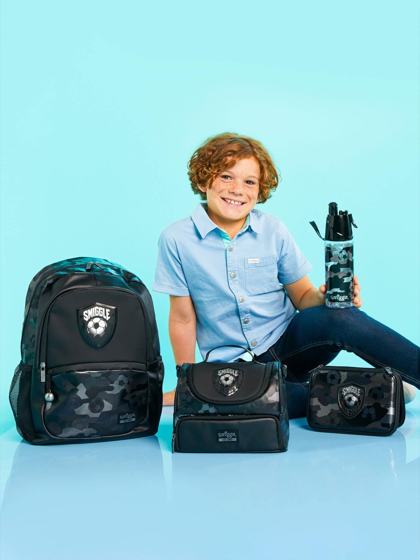 Smiggle - 16 inch Premium black football Backpack