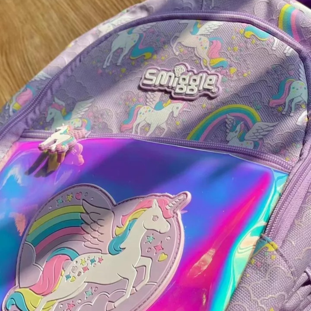 Smiggle - 16 inch Premium Purple unicorn Backpacks