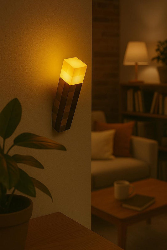 Minecraft Torch Night Light – 4 colour USB LED Wall Lamp