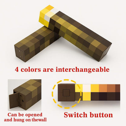 Minecraft Torch Night Light – 4 colour USB LED Wall Lamp