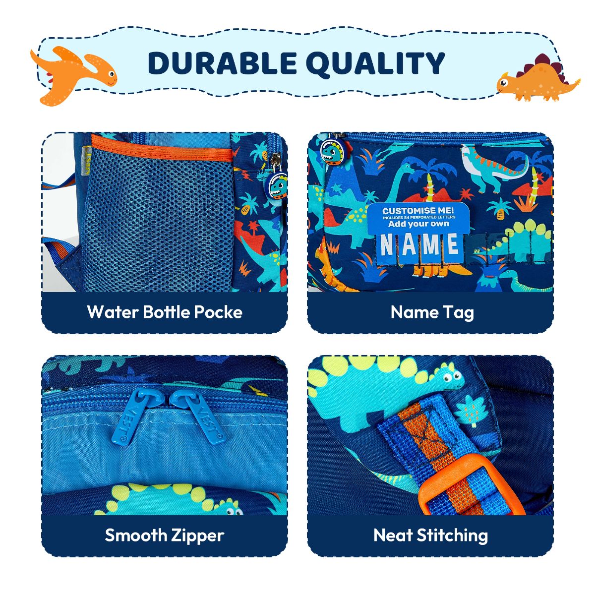 Vest - 16 inch Customise Me dino Backpack | Luxury Quality