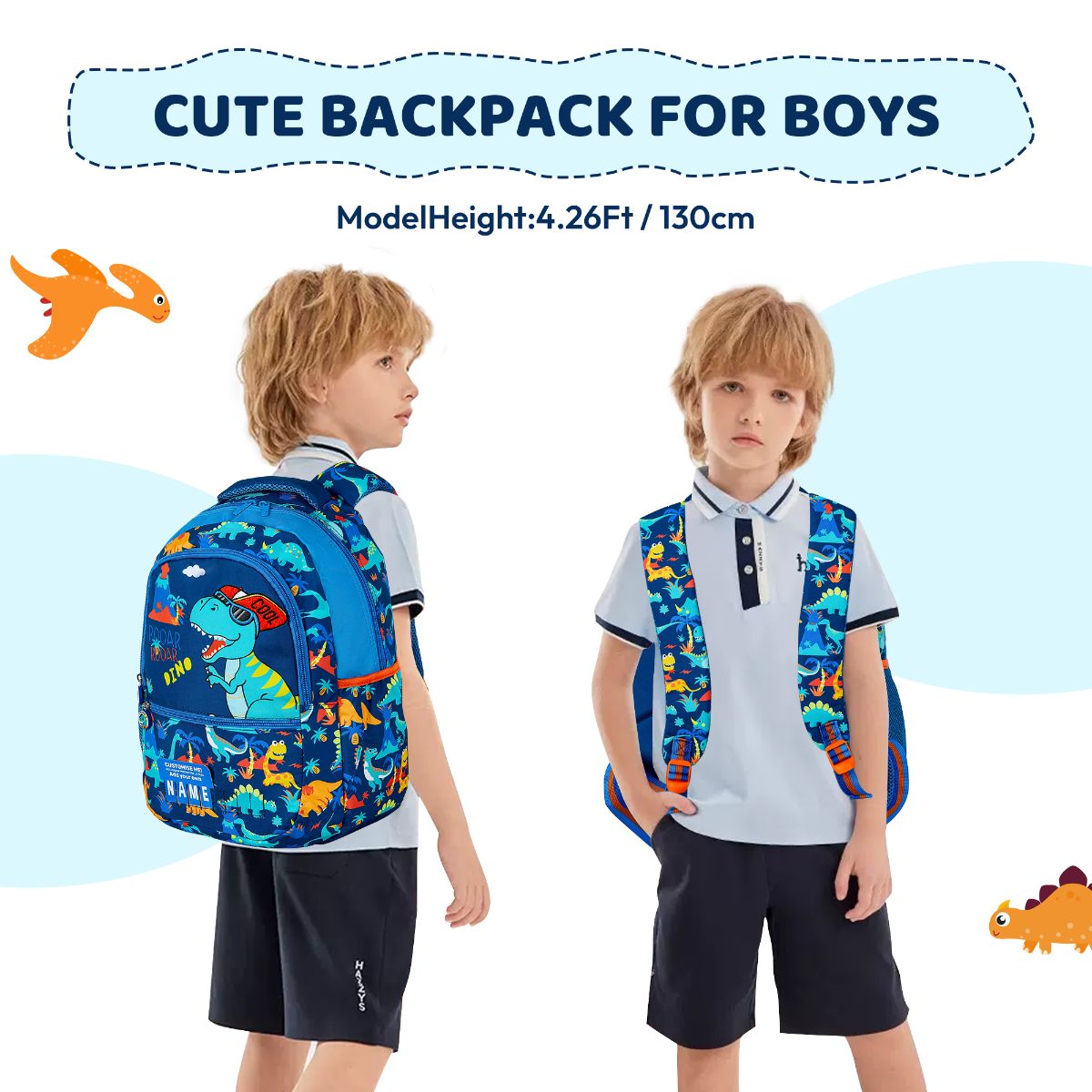 Vest - 16 inch Customise Me dino Backpack | Luxury Quality