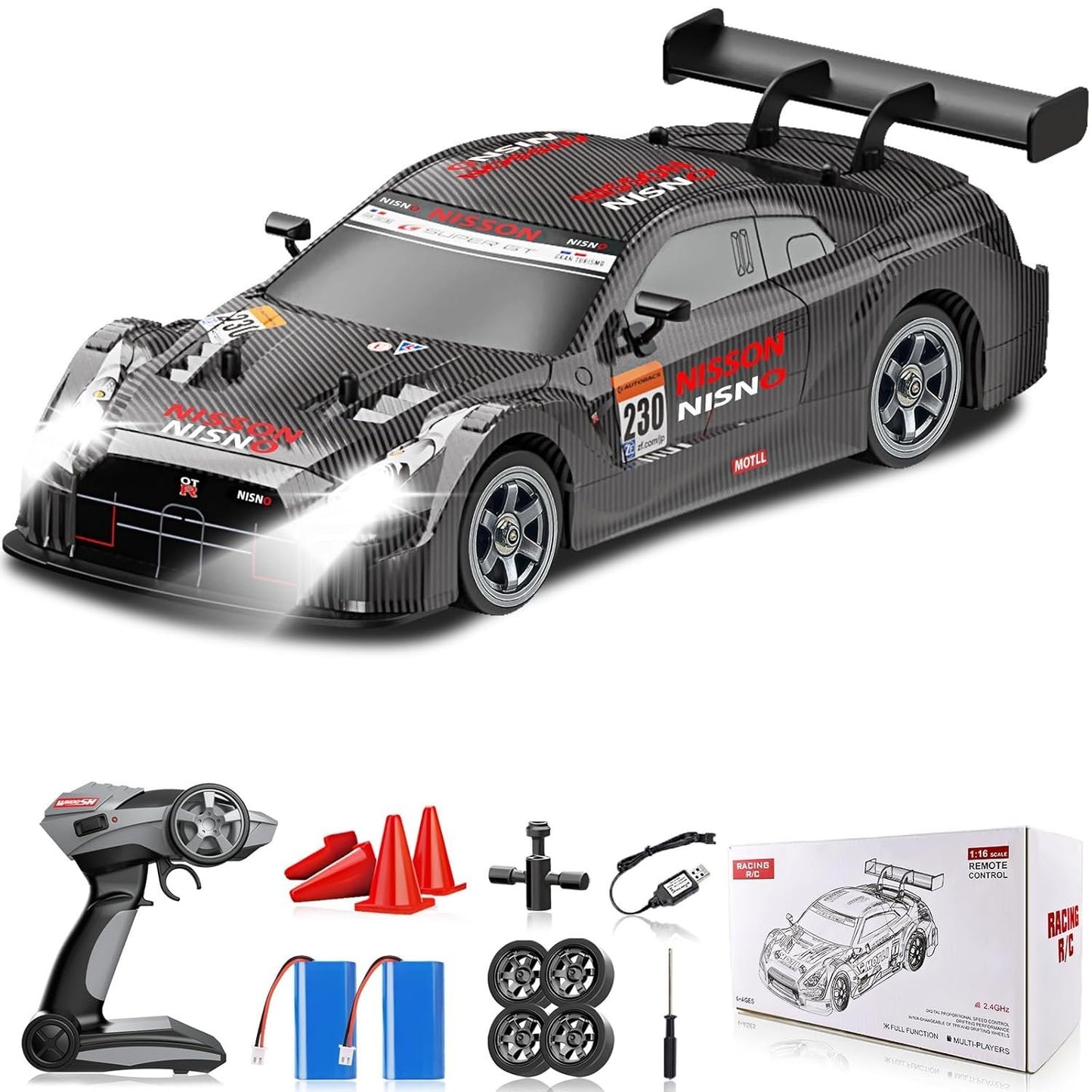 Whoosh metal RC car  |1 : 16 | Lights | 4WD | Drift | 30km/H