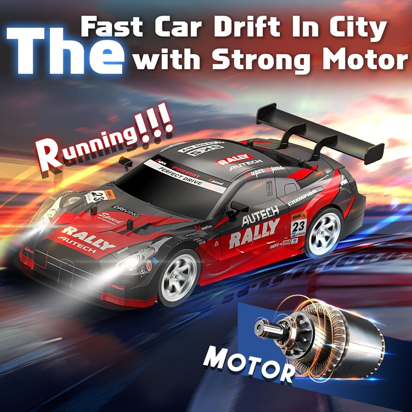 Whoosh metal RC car  |1 : 16 | Lights | 4WD | Drift | 30km/H
