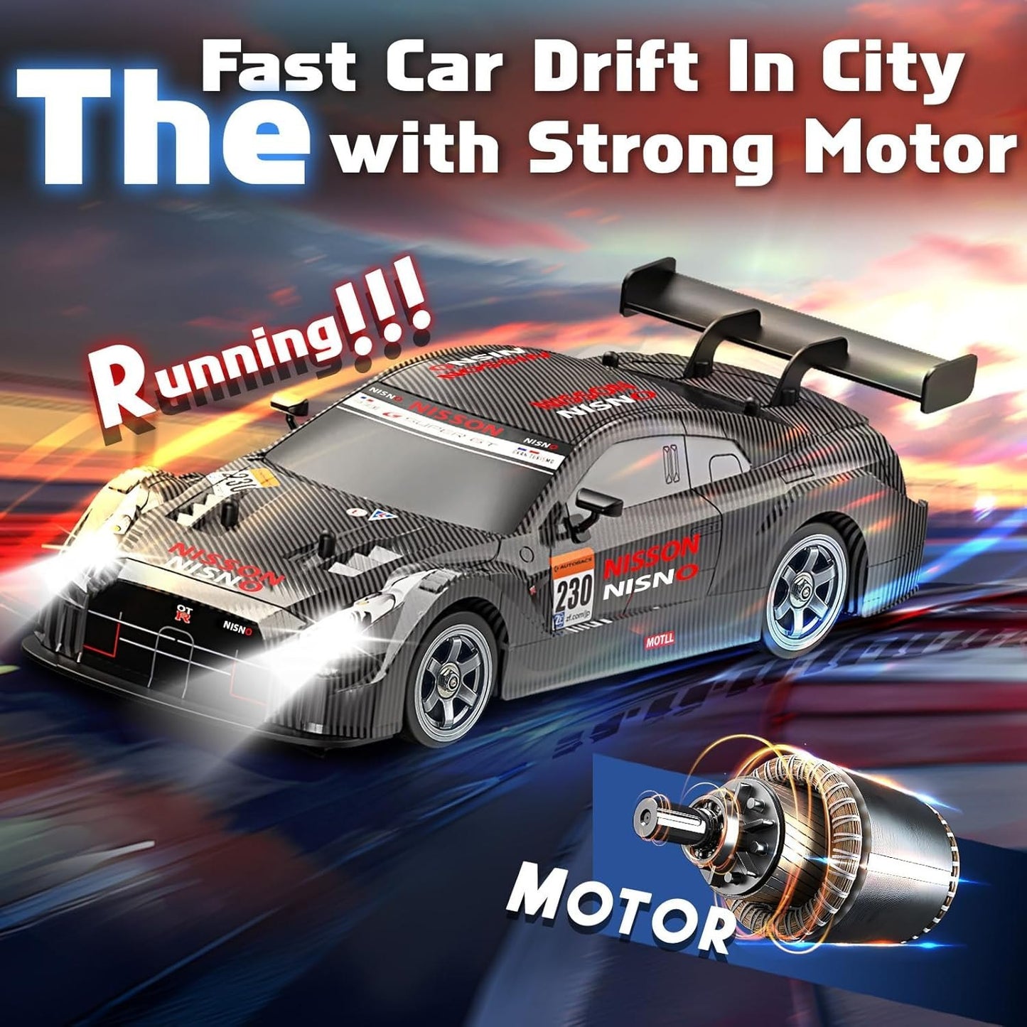 Whoosh metal RC car  |1 : 16 | Lights | 4WD | Drift | 30km/H