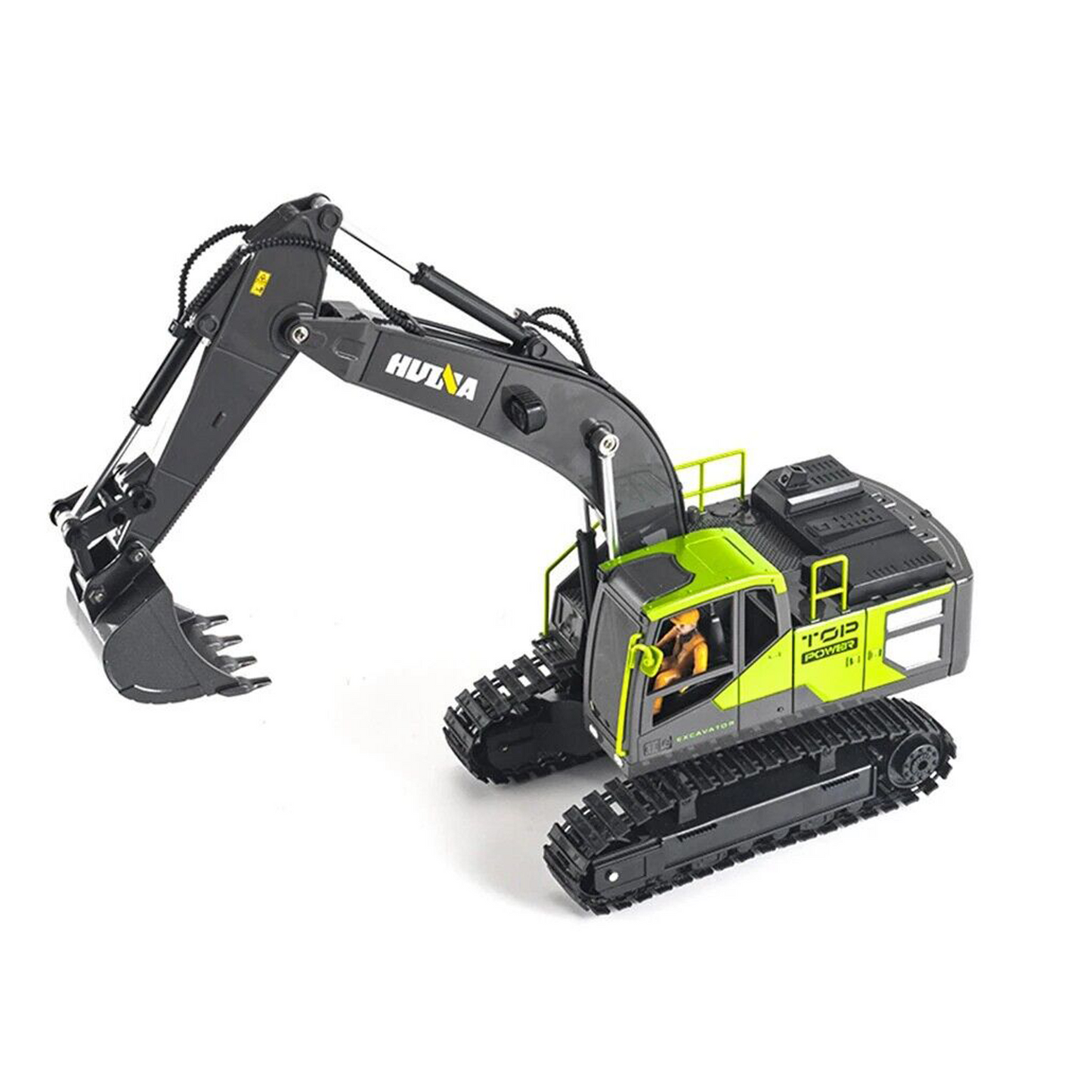 Huina 1661 1:18 Die-Cast Metal RC Excavator – 11CH Radio Control Construction Vehicle with Lights