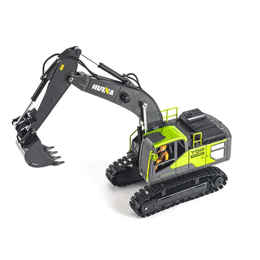Huina 1661 1:18 Die-Cast Metal RC Excavator – 11CH Radio Control Construction Vehicle with Lights