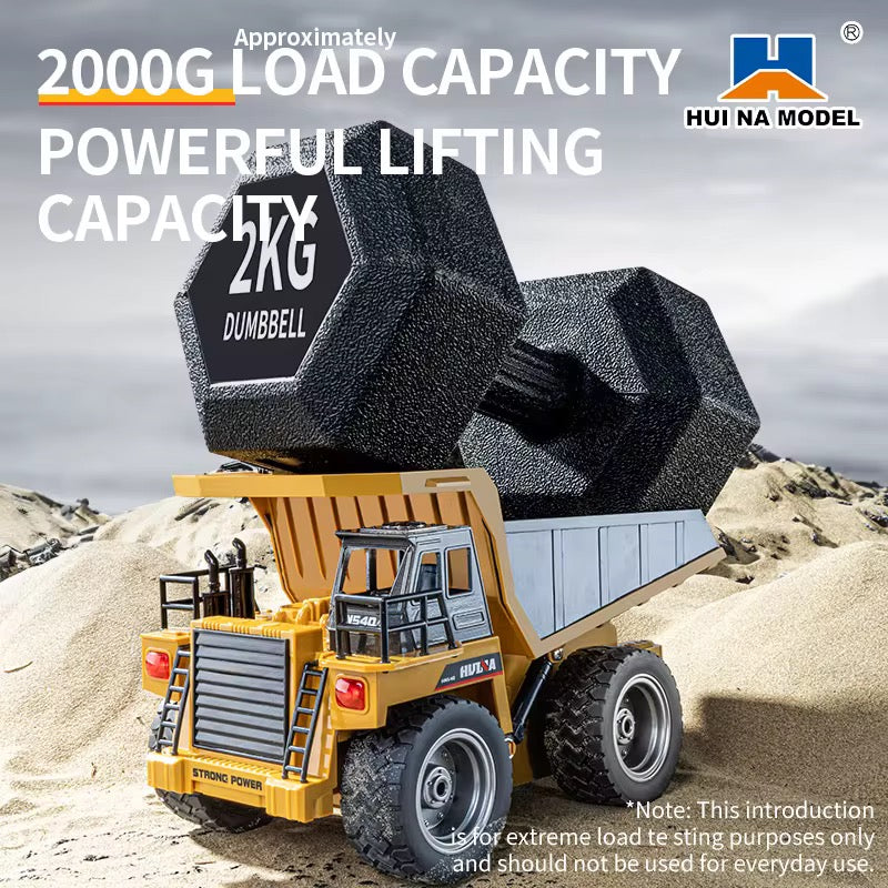 HUINA 1533 1: 18 die cast metal 9-CH Radio control dump truck vehicle with lights