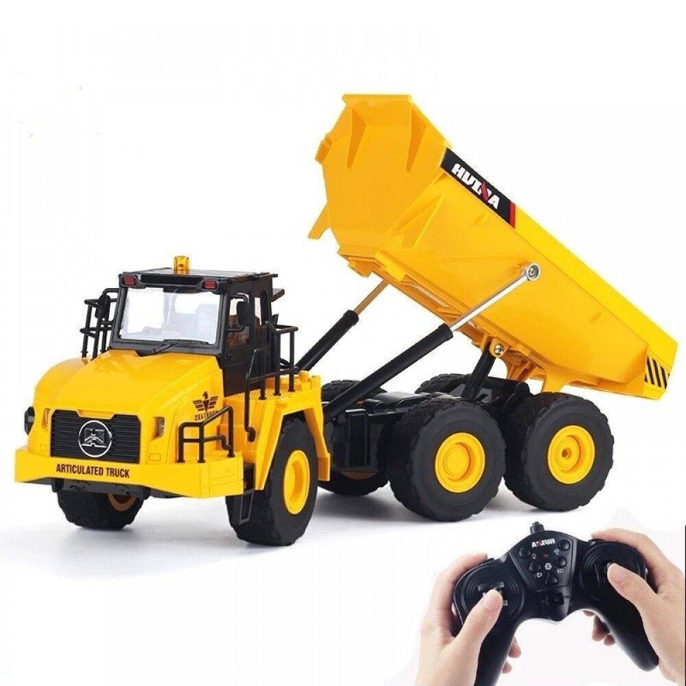 Huina 1553 Rc Excavator Huina 1: 16 11CH 2.4G Electric Sound and Light Alloy Metal Dump Car RC Die-cast Truck Remote Control Toys