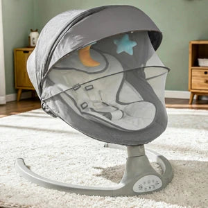 Kidspark Baby electric Swing for Infants | 5 Speed Electric Bluetooth | 3 Timer Settings & Pre-Set Lullabies | Portable  Remote Control