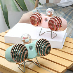 Mini desk Fan Silent Powerful Cute bear Dual Head Desk Cooling Fan with Water Mist Sprayer - Kidspark
