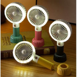 Retro hand fan home desktop fan with light | portable usb rechargeable - Kidspark