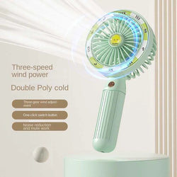 Handheld Fan Fun Turntable 3 speed Power Silent | USB charging with mini games - Kidspark