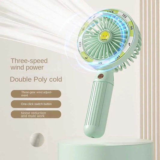 Handheld Fan Fun Turntable 3 speed Power Silent | USB charging with mini games - Kidspark