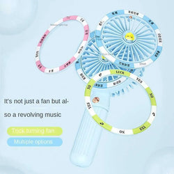 Handheld Fan Fun Turntable 3 speed Power Silent | USB charging with mini games - Kidspark