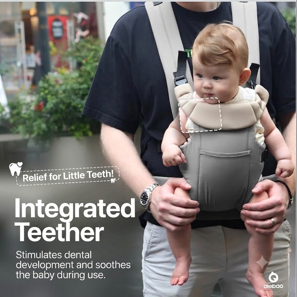 Kidspark Aiebao premium baby carrier | padded straps | M position sit| built in teether